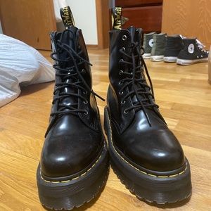 Dr marten platforms with leather cure